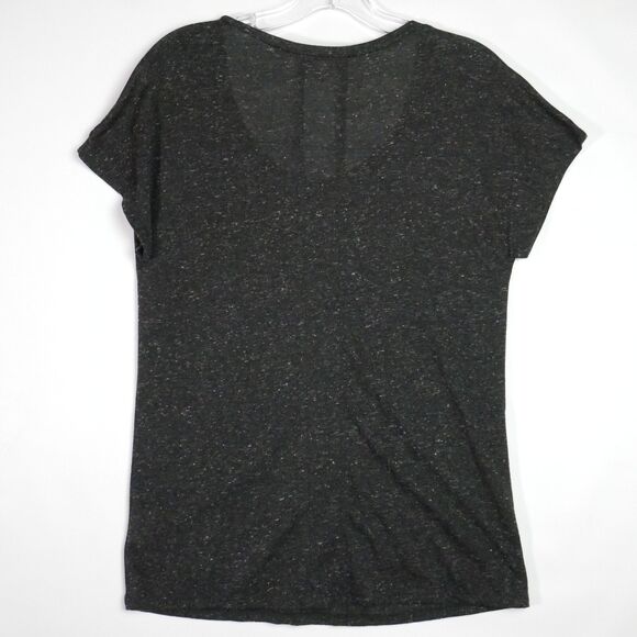 Decree Womens Size M Cap Sleeve Dark Gray Rhinestone Adorned T Shirt - Picture 7 of 11